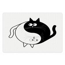 Ying Yang Black White Art Pet Mat