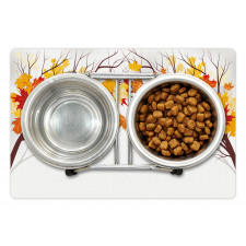 Cartoon Maple Autumn Tree Pet Mat