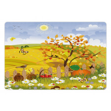 Autumn Garden Daisies Pet Mat