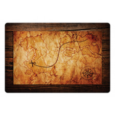 Antique Map Wooden Wall Pet Mat