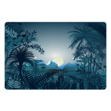 Tiger in Hazy Rainforest Pet Mat