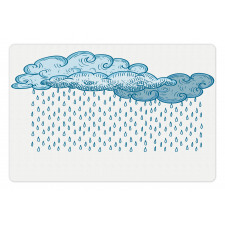 Rain Cloud Sketch Fall Pet Mat