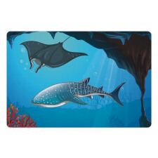 Swimming Shark Ocean Pet Mat