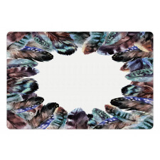 Bird Feathers Circle Art Pet Mat