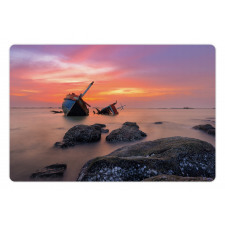 Foggy Water Sunset Pet Mat