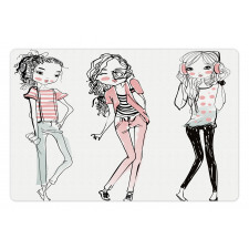 Cartoon Teenagers Pet Mat