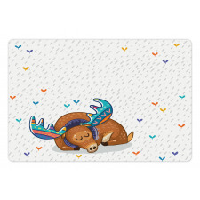 Retro Antlers Animal Art Pet Mat