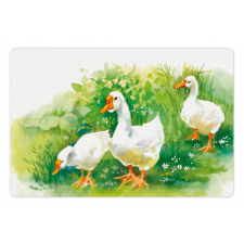 Goose Farm Lake Plants Pet Mat