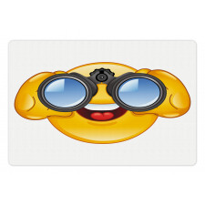Smiley Face and Telescope Pet Mat