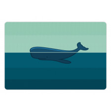 Blue Whale in the Sea Pet Mat