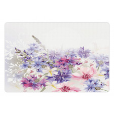 Pink Purple Flowers Pet Mat