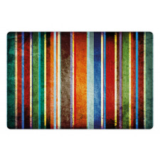 Retro Colorful Bands Pet Mat