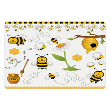 Bees Daisies Chamomile Pet Mat