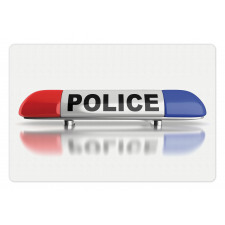 Police Car Sirens Blue Pet Mat