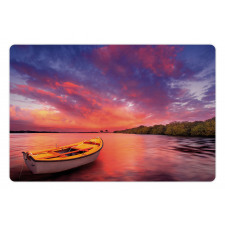 Sea Coast with a Rowboat Pet Mat