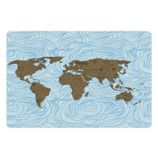 Map with Waves Pet Mat