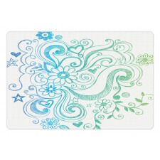 Ombre Sketchy Floral Pet Mat