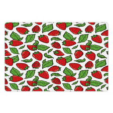 Juicy Strawberries Leaves Pet Mat