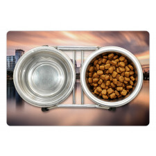 Downtown City Skyline Pet Mat