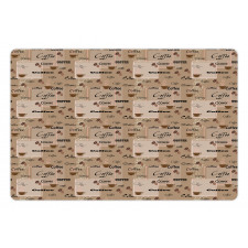 Coffee Typography Beans Pet Mat