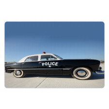 Old Police Car Digital Pet Mat