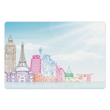 European Cities Landmarks Pet Mat