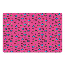 Hot Pink Retro Stars Pet Mat