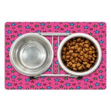 Hot Pink Retro Stars Pet Mat