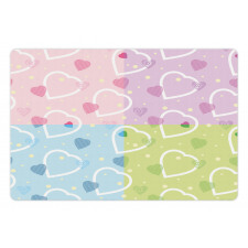 Hearts Dots Colorful Pet Mat