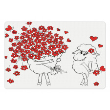 Lover Goats Hearts Pet Mat