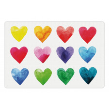 Rainbow Colors Hearts Pet Mat