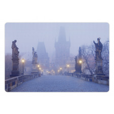 Foggy Prague Streets Pet Mat