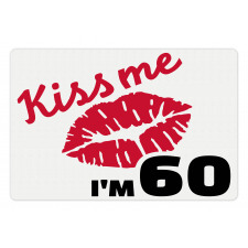 Kiss Me I am 60 Words Pet Mat