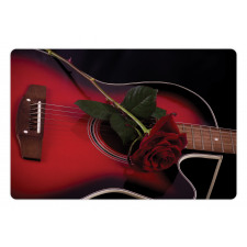 Guitar with Love Rose Pet Mat