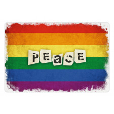 Grunge Flag Peace Word Pet Mat