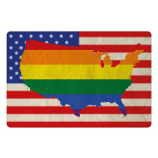 USA Flag Gay Rights Pet Mat
