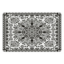 Lace Paisley Black Mehndi Pet Mat