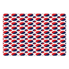 Red Circles Rounds Pet Mat