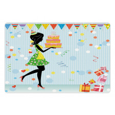 Mother with Cake Cartoon Pet Mat