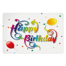 Birthday Words Floral Pet Mat