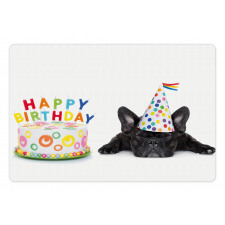 Bulldog Party Cake Pet Mat