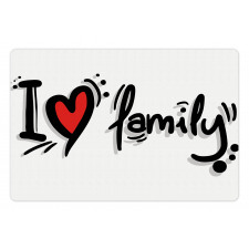 I Heart Family Pictogram Pet Mat