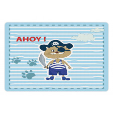 Cat Pirate Ahoy Pet Mat