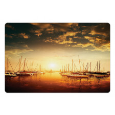 Boats on the Pier Pet Mat