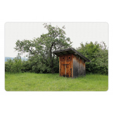 Wooden Hut in Forest Pet Mat