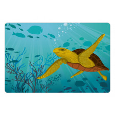 Cartoon Turtle Coral Pet Mat