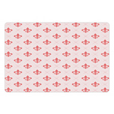 Checkered Fleur De Lis Pet Mat