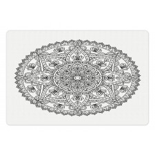 Round Boho Motif Design Pet Mat