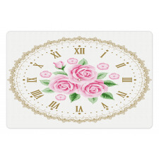 Vintage Clock Roses Pet Mat