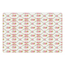 Curvy Borders Roses Pet Mat